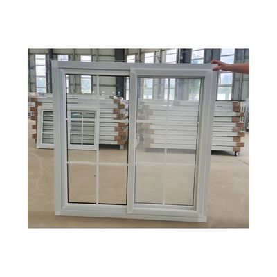 80mm シングル PVC スライディング ウィンドウ シングル ガラス テンパー グラス 白 UPVC モスクティ メッシュ