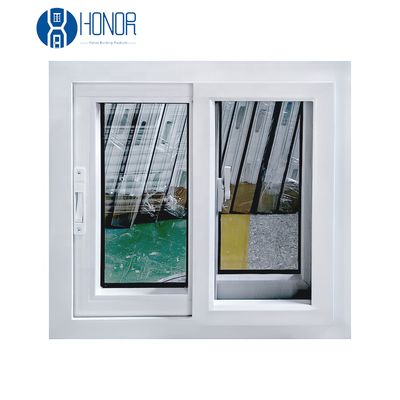 Soundproof Windproof Hurricane Impact Glass PVC UPVC windows Single Double Glazed Vinyl Sliding PVC Windows with Mosquito Net