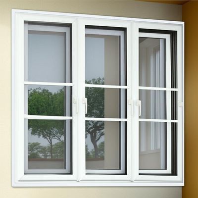 Pvc Plastic Sliding Windows Commercial Single Double Glass Slide Windows With Net
