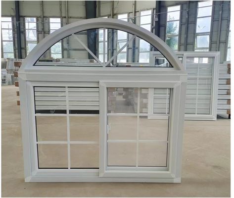 
Frosted Transparent Upvc/Pvc Small Arch Double Glazed Slider Sliding Glass 3 Tracks Sliding Windows for Home