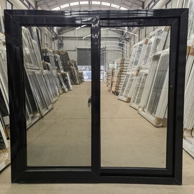 Black Color Frame Plastic Window Design Pvc Upvc Sliding Glass windows