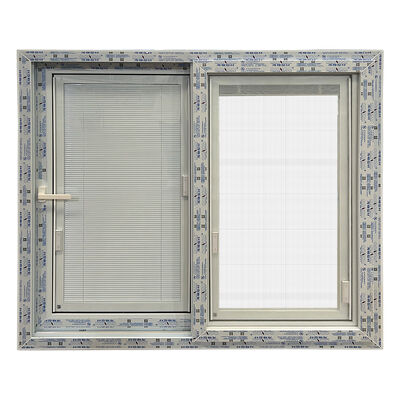 Double Glazed Impact  PVC Vinyl House Window With Blinds Inside Glass Sliding Window